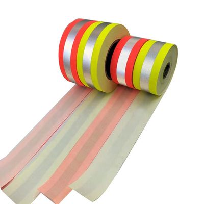 Vải cotton phản quang màu xanh đỏ Fluo Vàng Đỏ xanh Hi Vis Dải phản quang cho áo khoác