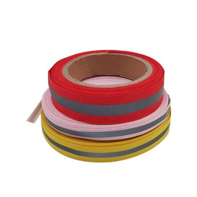 25 mm 15 mm Dây đai vải nylon phản quang màu đỏ cho ba lô giày đồng phục