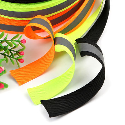 Băng vải phản quang đầy màu sắc Pp Polyester Cảnh báo ruy băng dệt trên đường