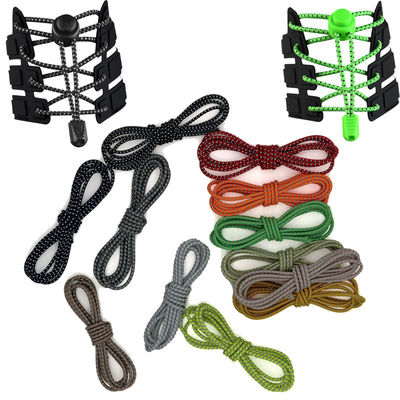 Đỏ Cam Đen Phản Quang Dây Giày Phẳng Dệt Kim Trẻ Em Đêm Trắng Hi Viz Ánh Sáng Lấp Lánh Co Giãn Không Buộc Khóa Khóa