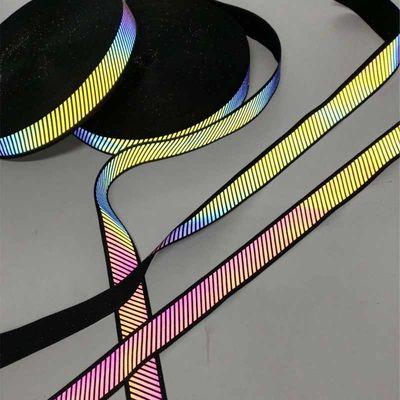 Rainbow Nylon Webbing Dải băng an toàn phản quang Quần áo 5cm Cam Bạc Xám