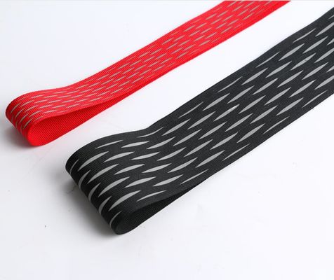 Dây đeo vải đàn hồi Jacquard Phản quang nylon dệt cho quần áo túi