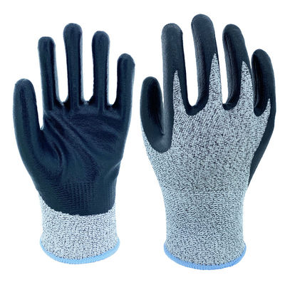 Găng tay vỏ Hppe chống cắt 13g Chống cắt thủy tinh nổi có độ bám cao Xử lý bọt ANSI A2