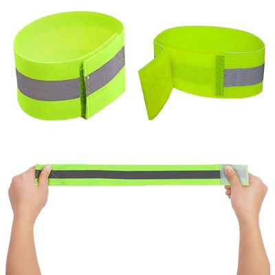 Băng tay phản quang màu cam huỳnh quang để chạy băng thun Dây buộc chân Màu xanh lá cây an toàn khi chạy đến mắt cá chân