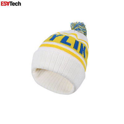 Logo thêu mũ len màu cam Hi Vis Màu đan mùa đông ấm áp