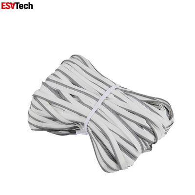 1cm Polyester bạc phản xạ đường ống với dây thừng bông may trên dải