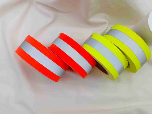100% Cotton Vàng / Cam Màu bạc Băng phản quang chống cháy 5 * 2 CC để may trên quần áo