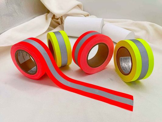 Băng phản quang màu vàng rộng 4 inch rộng 50mm Loại 1 2 Vải polyester nhẹ cho quần áo