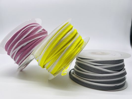 Thợ may tùy chỉnh trên vải phản xạ đường ống dải trang trí dây đai đầu cho quần áo túi quần mũ