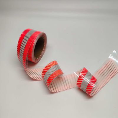 Twill Stripes Đỏ bạc phản xạ phim chuyển nhiệt tự dán cho quần áo làm việc