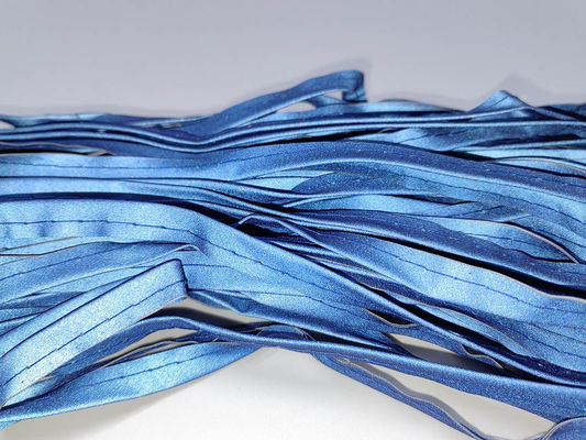 2cm Gập vào nửa Tầm nhìn cao Blue Reflective Piping Khai trên quần áo